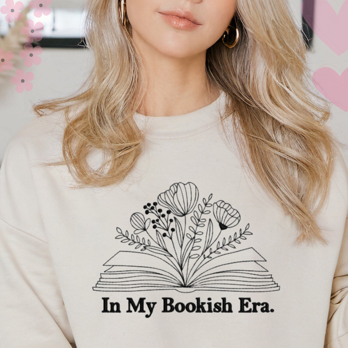 "In My Bookish Era" The Perfect Embroidered Sweatshirt for Book Lovers.