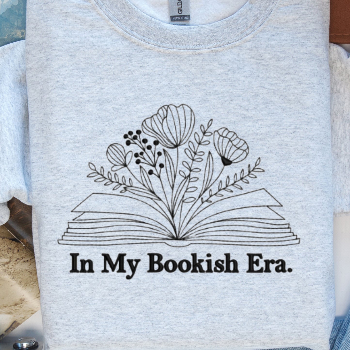 "In My Bookish Era" The Perfect Embroidered Sweatshirt for Book Lovers.