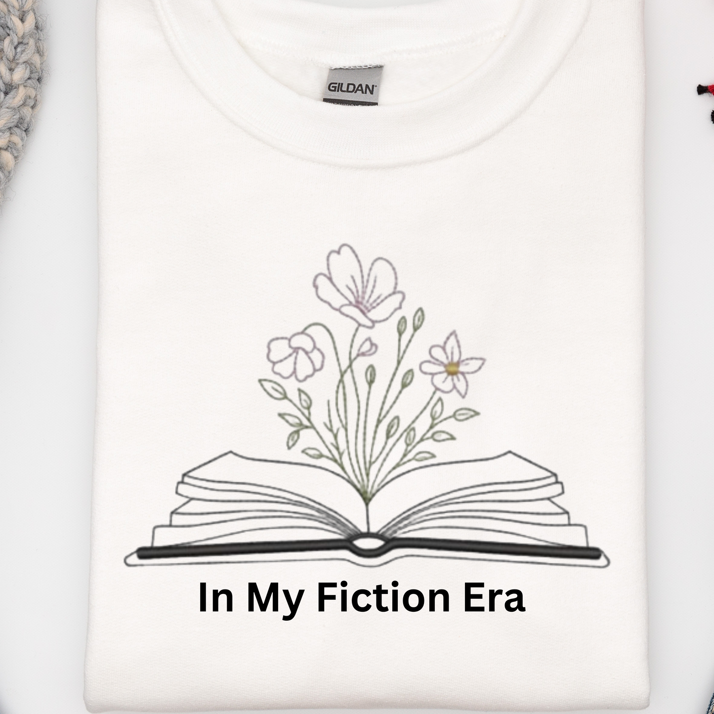 In My Fiction Era Embroidered Sweatshirt. A Must-Have for Bookworms & Dreamers.